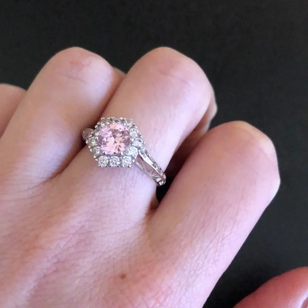 Pink and Crystal Ring